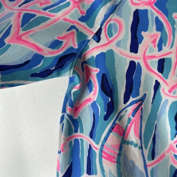 Lilly Pulitzer Skipper Popover, UPF50+ in Skim Blue Reel Nauti, Small. - Picture 4 of 13